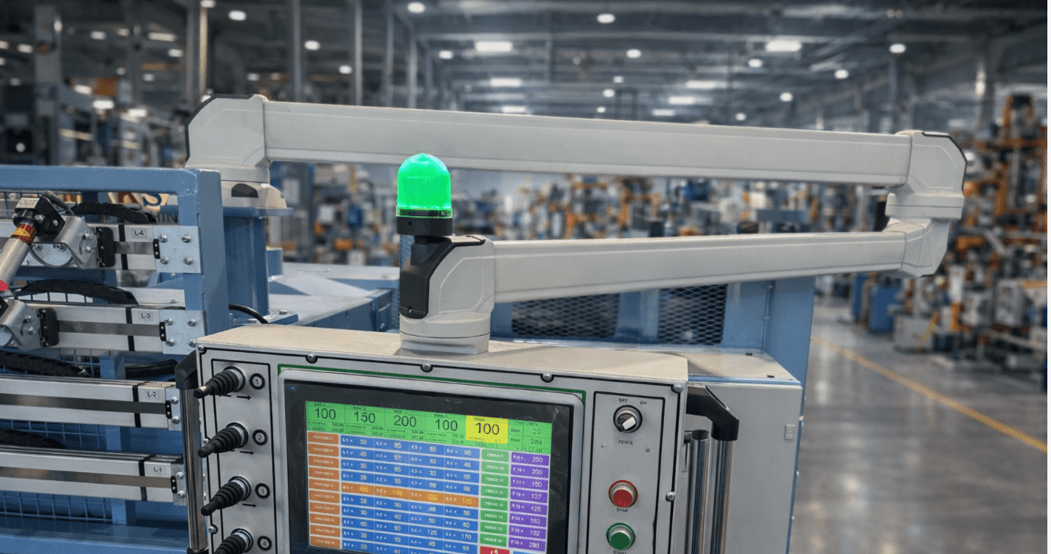 XINDUX support arm system carrying an HMI control panel